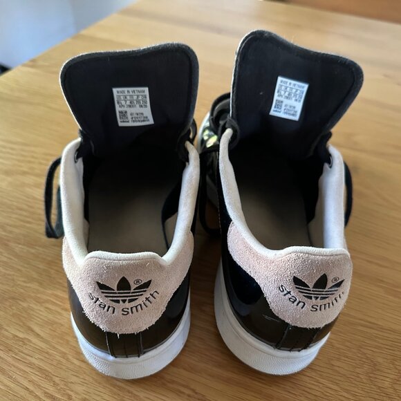 adidas Stan Smith 'Black Pink Glam' FW2299 Womens 8.5 US Patent Leather Sneakers - Picture 6 of 8